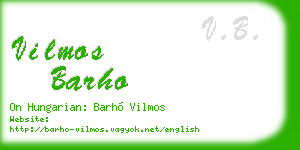 vilmos barho business card